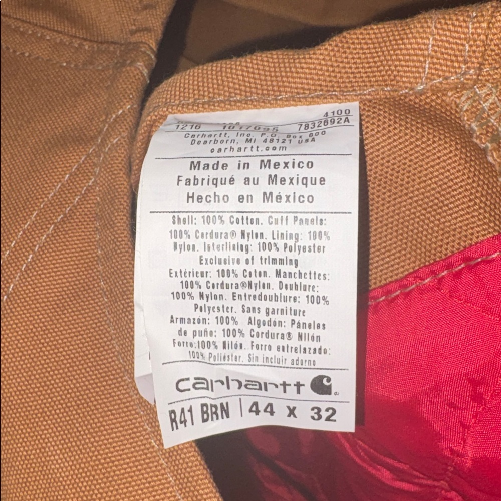 Carhartt Brown Work Jacket with Matching Duck Overalls - Picture 8 of 9